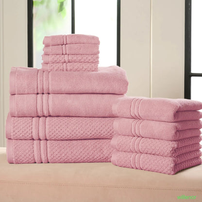 100% Cotton Solid & Texture 12-pc Towel Set