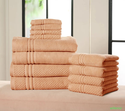 100% Cotton Solid & Texture 12-pc Towel Set
